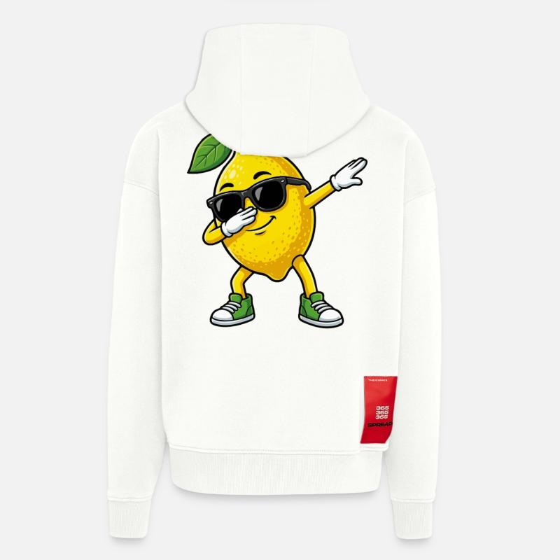 Lustige Zitrone in Dab-Pose Cartoon - Zip Hoodie - made by SPREAD - OFF WHITE