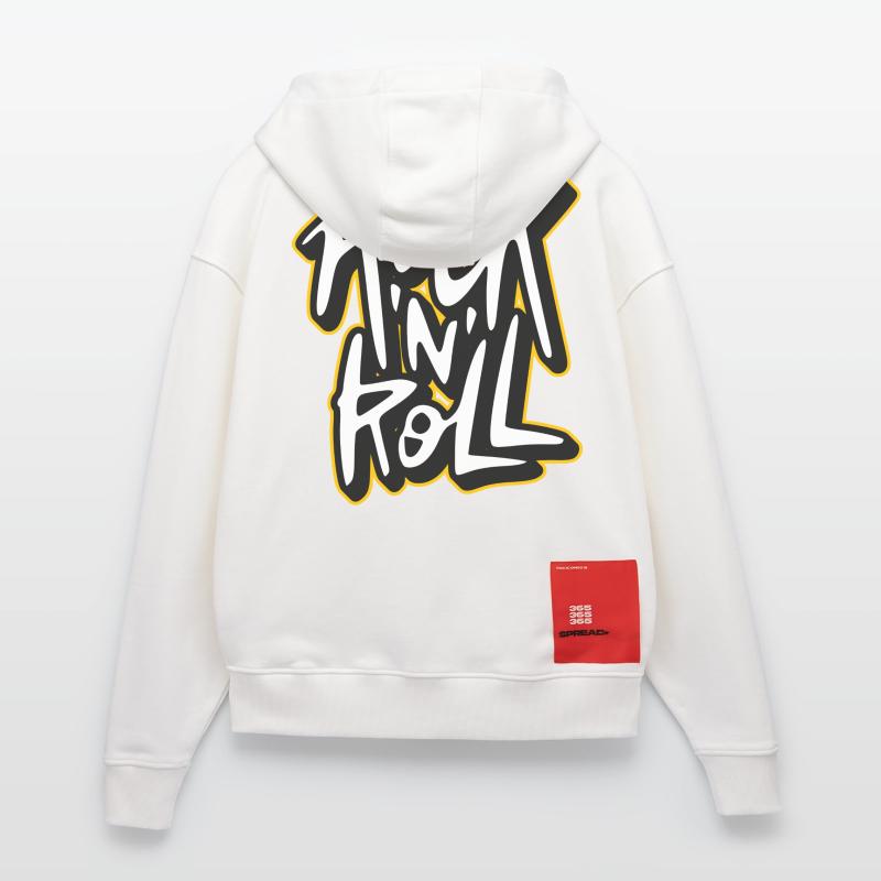 Rock 'N' Roll Graffiti Style Script Logo Veste à capuche bio épaisse oversize fabriqué en UE
