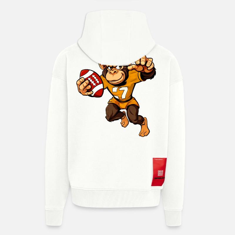 Monkeys Rugby - Zip Hoodie - made by SPREAD - OFF WHITE