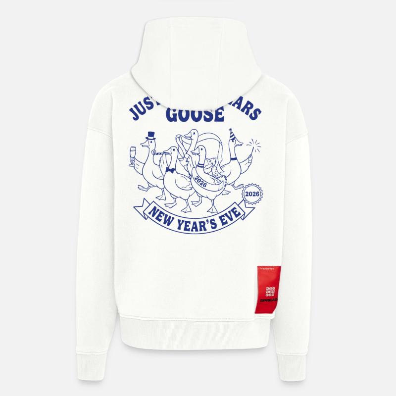 Nur eine Neujahrsgans 2026 Feier - Zip Hoodie - made by SPREAD - OFF WHITE
