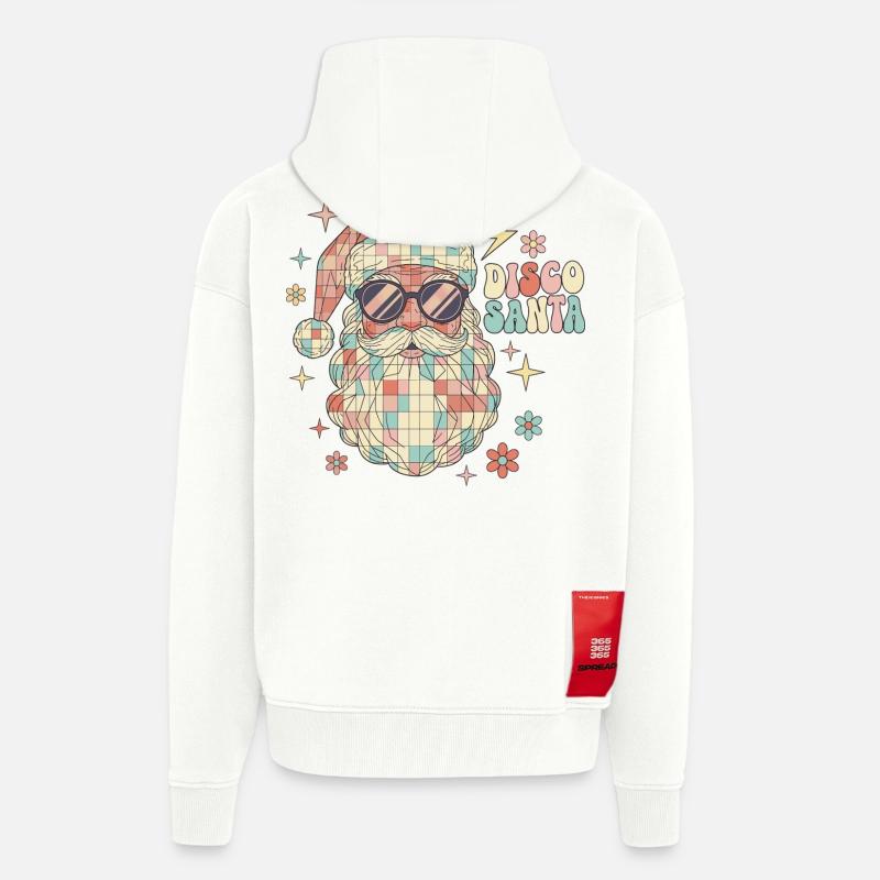Techno Disco Weihnachtsmann Discokugel Lustig - Zip Hoodie - made by SPREAD - OFF WHITE