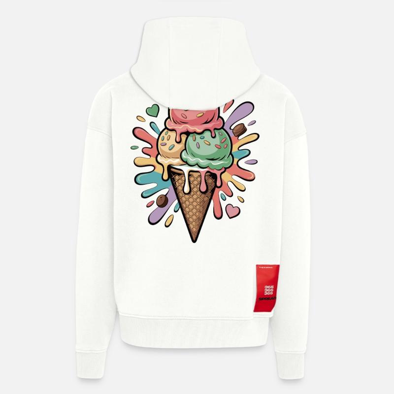 Bunte Eiscreme Explosion - Zip Hoodie - made by SPREAD - OFF WHITE