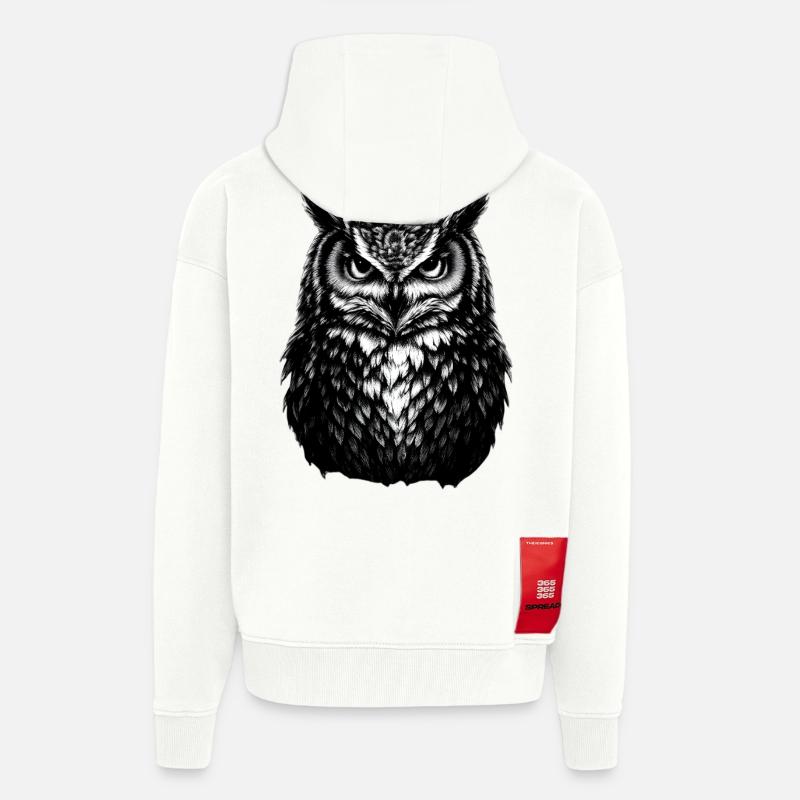Mystische Eule Nachttier Weisheit Symbol - Zip Hoodie - made by SPREAD - OFF WHITE