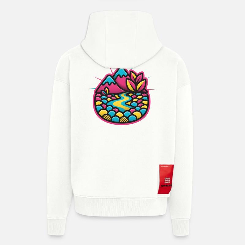 Bunte Flusslandschaft Candystyle - Zip Hoodie - made by SPREAD - OFF WHITE