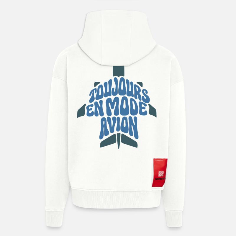 FLUGZEUGMODUS – lass uns reden. - Zip Hoodie - made by SPREAD - OFF WHITE