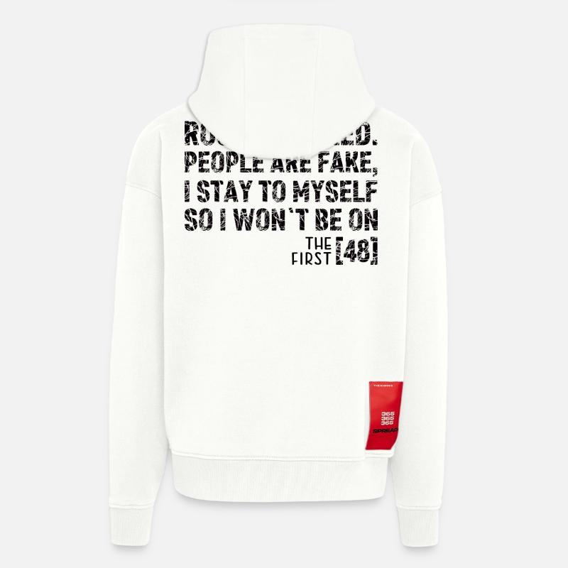 Isolierter Geist Dunkles Zitat - Zip Hoodie - made by SPREAD - OFF WHITE