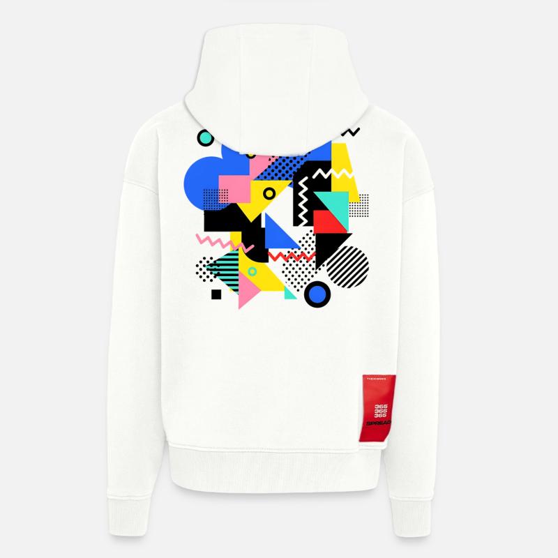 Geometrische Farbexplosion Pop Art - Zip Hoodie - made by SPREAD - OFF WHITE