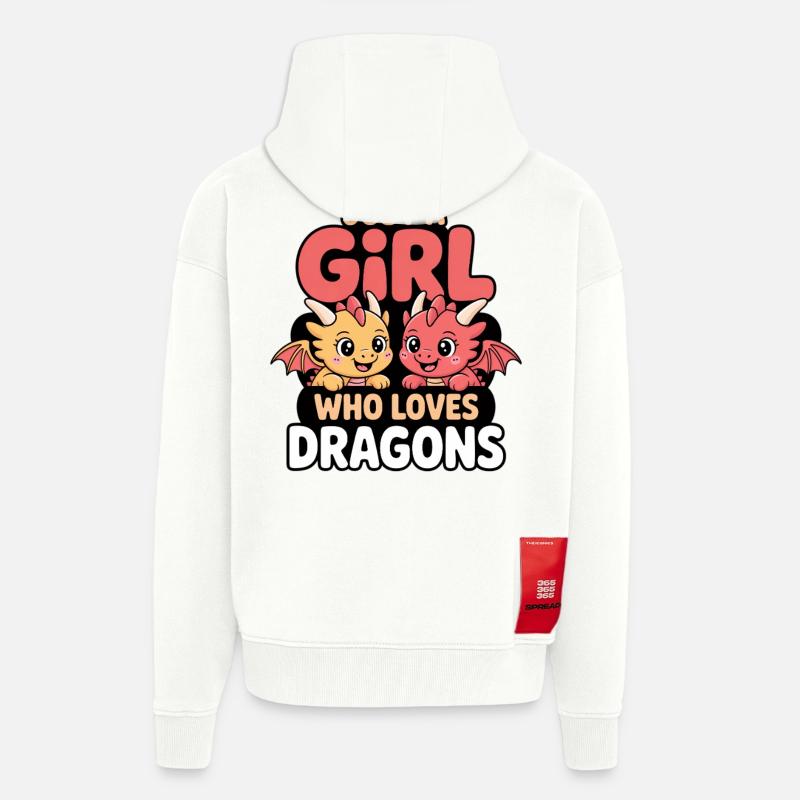 Nur ein Mädchen welches Drachen liebt - Zip Hoodie - made by SPREAD - OFF WHITE