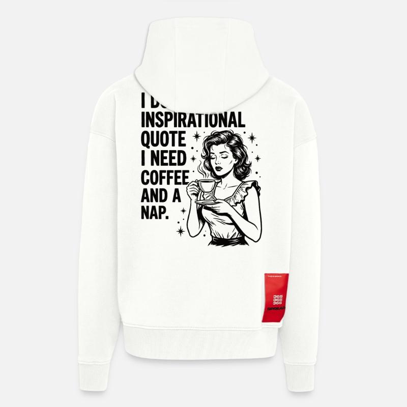 Echte Kaffeeliebe Nickerchen Statement - Zip Hoodie - made by SPREAD - OFF WHITE