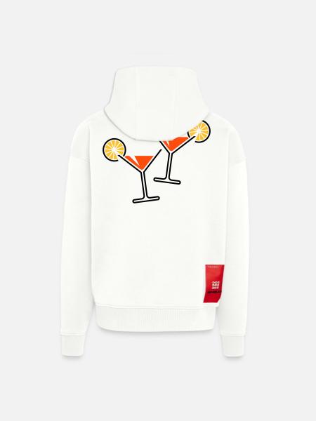 2 Cocktailgläser / Cocktail / Martini + (Orange) - Zip Hoodie - made by SPREAD - OFF WHITE