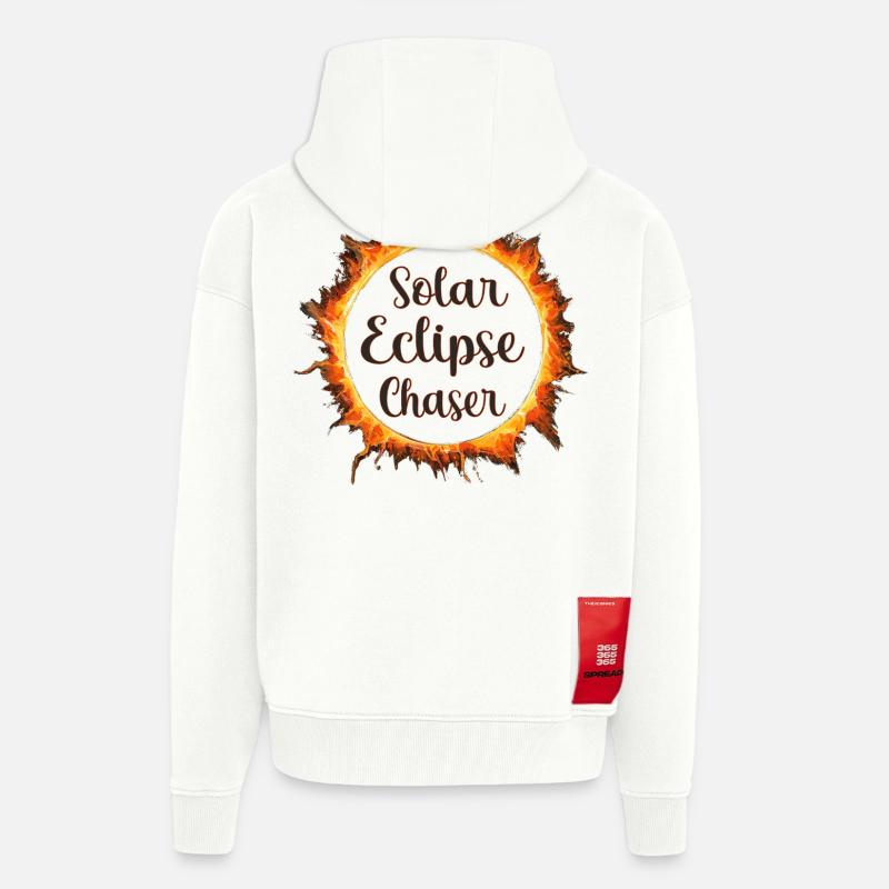 Solar eclipse chaser - Zip Hoodie - made by SPREAD - OFF WHITE