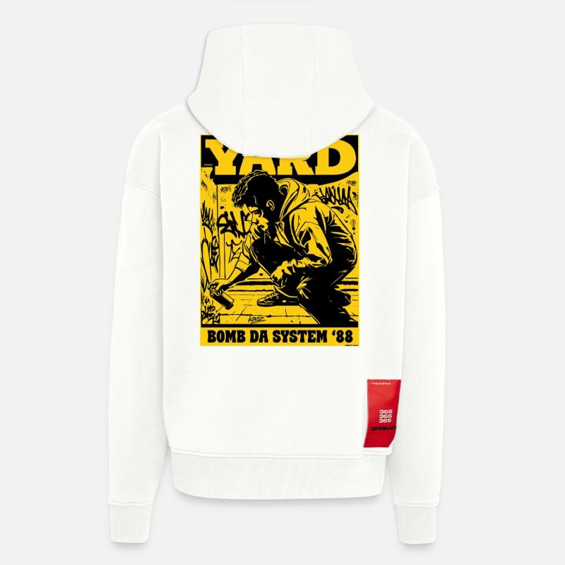 yard_graffitiYard Bomb Da System 88 Graffiti Poster - Heavyweight Oversized Organic hettejakke produsert i EU - OFF WHITE