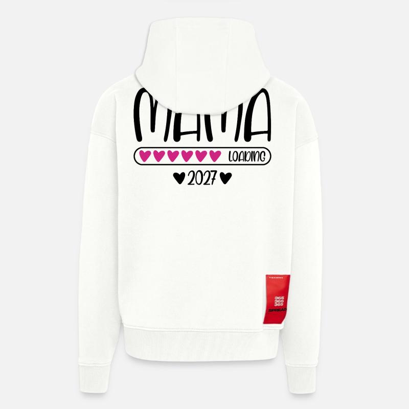Mama 2027 loading mit Herzchen Ladebalken - Zip Hoodie - made by SPREAD - OFF WHITE