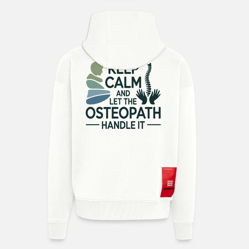 Osteopath Bleib ruhig Handle Professionell - Zip Hoodie - made by SPREAD - OFF WHITE