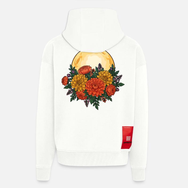 Wildflower Spring Moon Happy Easter Ostara - Zip Hoodie - made by SPREAD - OFF WHITE