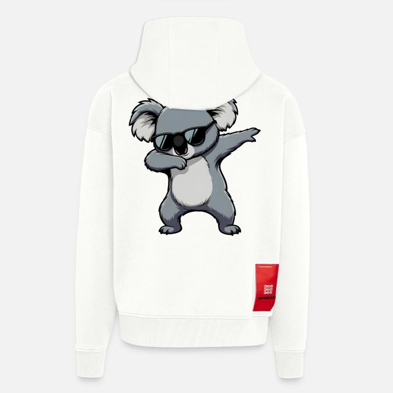 Dabbing Koala - Zip Hoodie - made by SPREAD - OFF WHITE