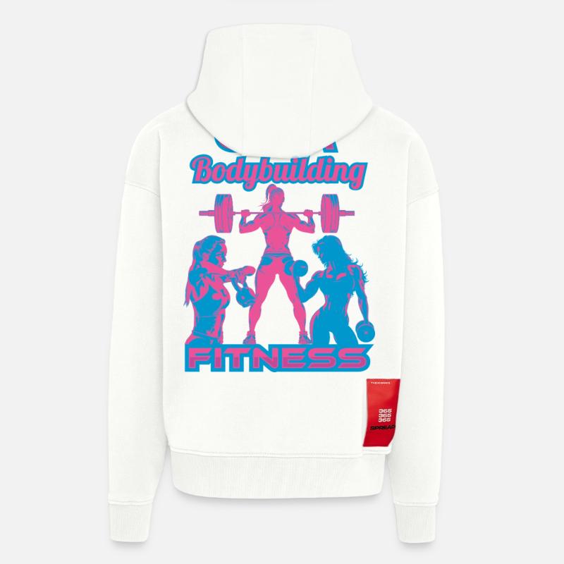 FitnessstudioMädchen - Zip Hoodie - made by SPREAD - OFF WHITE