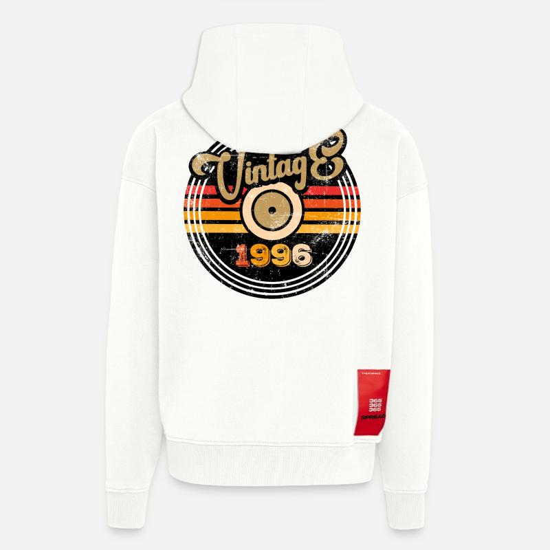 30e anniversaire du millésime 1996 - Veste à capuche bio épaisse oversize fabriqué en UE - OFF WHITE