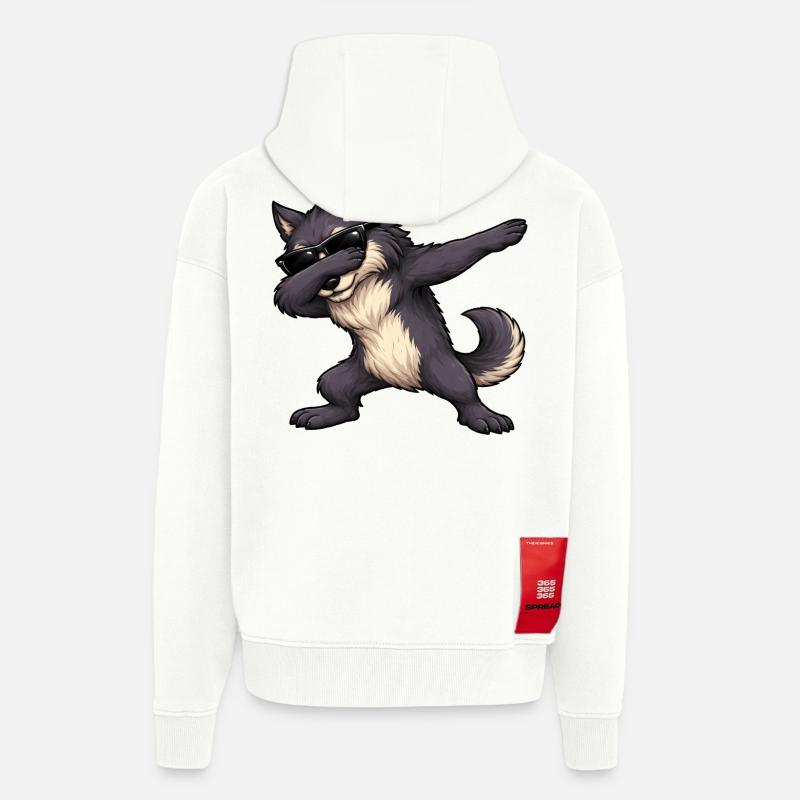 Dabbing Werwolf - Zip Hoodie - made by SPREAD - OFF WHITE