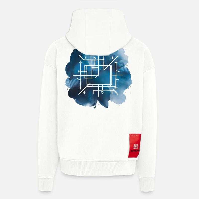 Plan d’architecture Print - Veste à capuche bio épaisse oversize fabriqué en UE - OFF WHITE