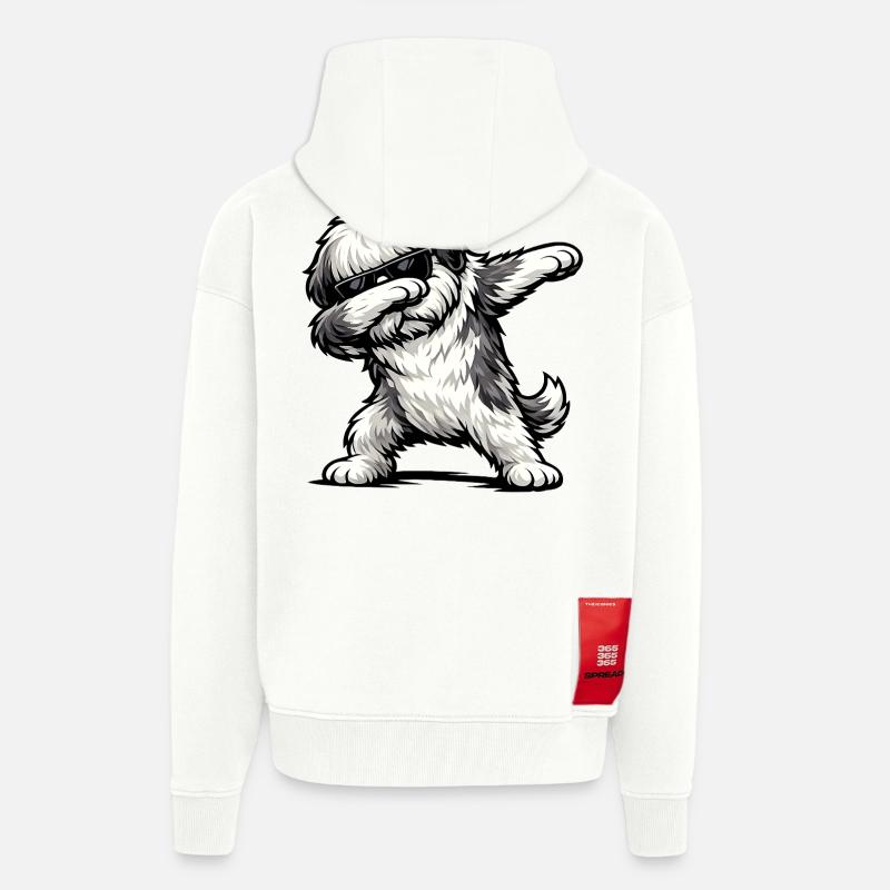 Taponage de la queue bobtail - Veste à capuche bio épaisse oversize fabriqué en UE - OFF WHITE