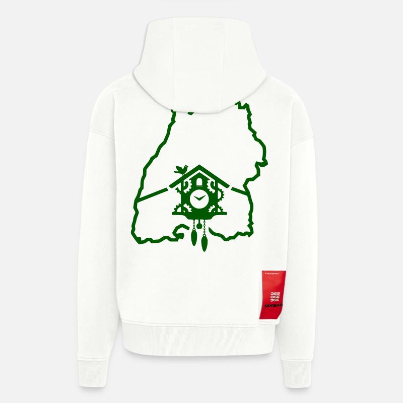 Période de Ländle : Silhouette du Bade-Wurtemberg - Veste à capuche bio épaisse oversize fabriqué en UE - OFF WHITE