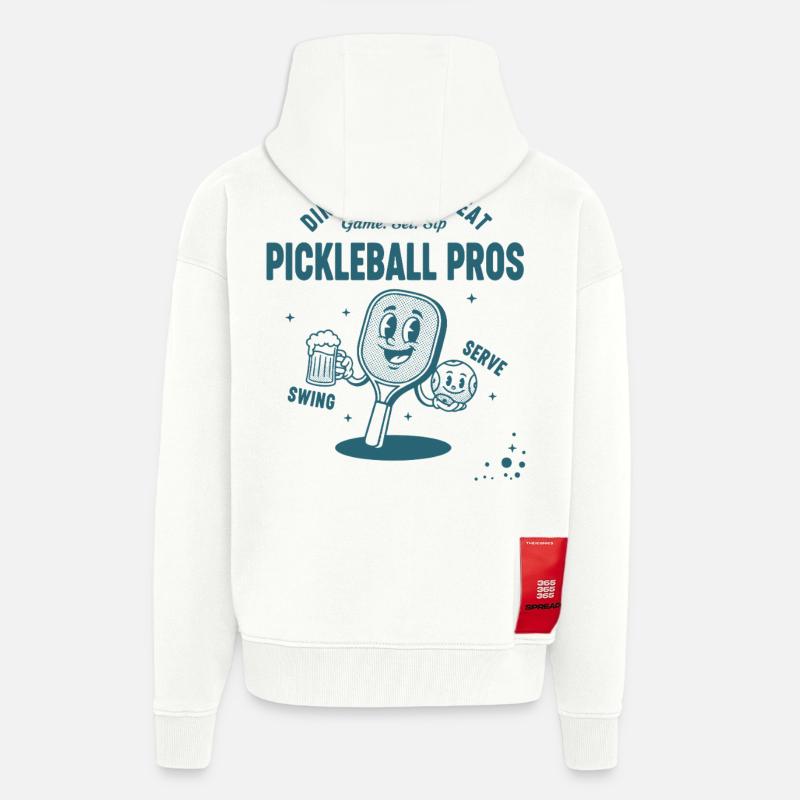 Pickleball Funny Player Dink Drink Repeat Pros - Zip Hoodie - made by SPREAD - OFF WHITE