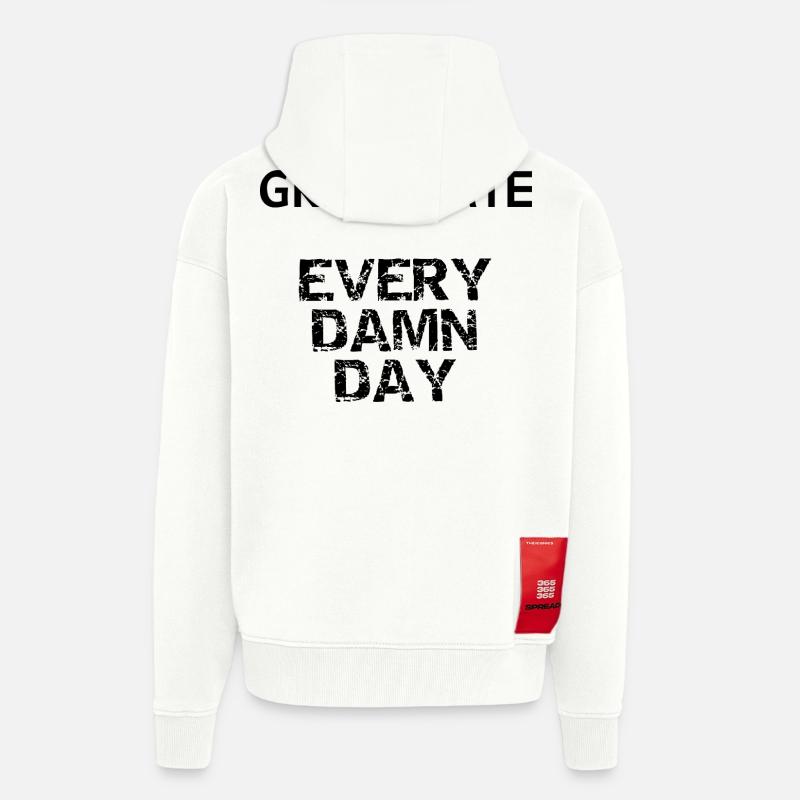 GRINDSTATE - Zip Hoodie - made by SPREAD - OFF WHITE