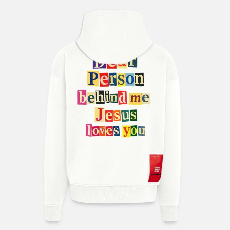 Jesus liebt dich positive Botschaft - Zip Hoodie - made by SPREAD - OFF WHITE