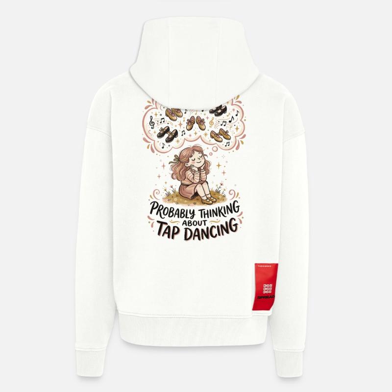 Thinking Tap Dancing Tap Dancer Dance - Zip Hoodie - made by SPREAD - OFF WHITE
