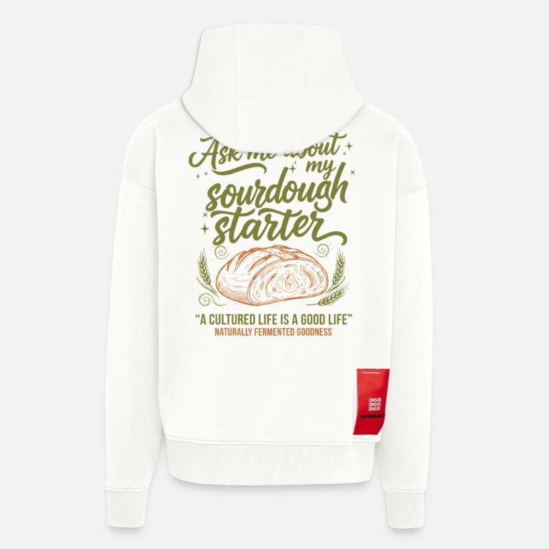 Sourdough Bread Baking Baker Starter Era - Zip Hoodie - made by SPREAD - OFF WHITE