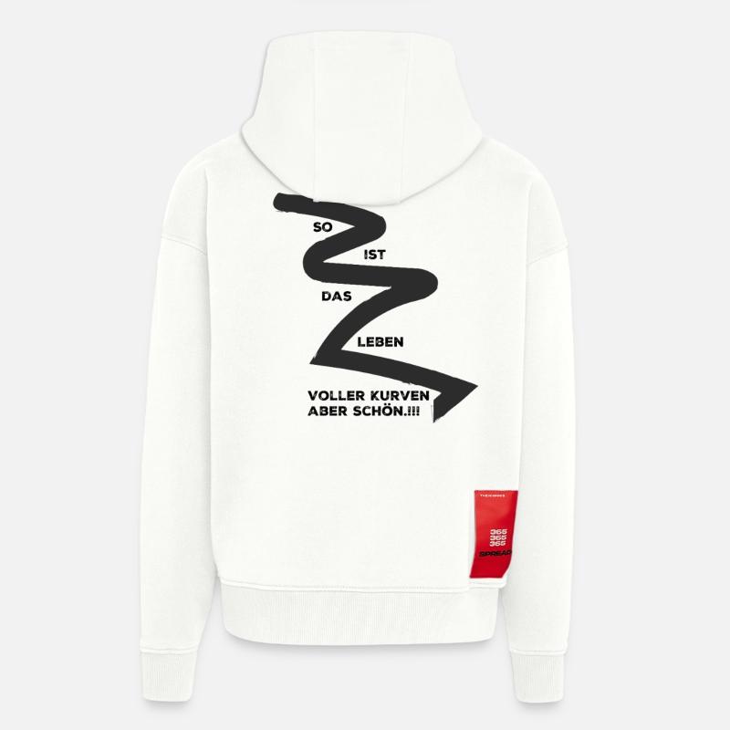 Kurven erleben , oder ausleben. - Zip Hoodie - made by SPREAD - OFF WHITE