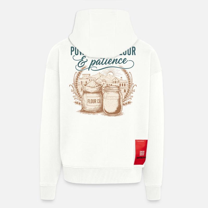 Sourdough Bread Baking Powered By Flour - Zip Hoodie - made by SPREAD - OFF WHITE