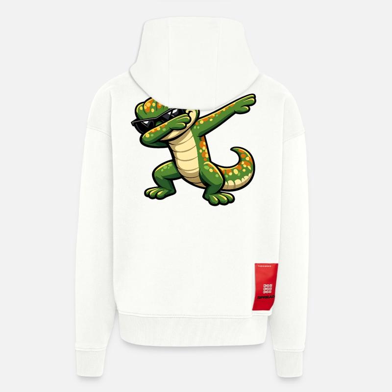 Dabping Gecko - Veste à capuche bio épaisse oversize fabriqué en UE - OFF WHITE