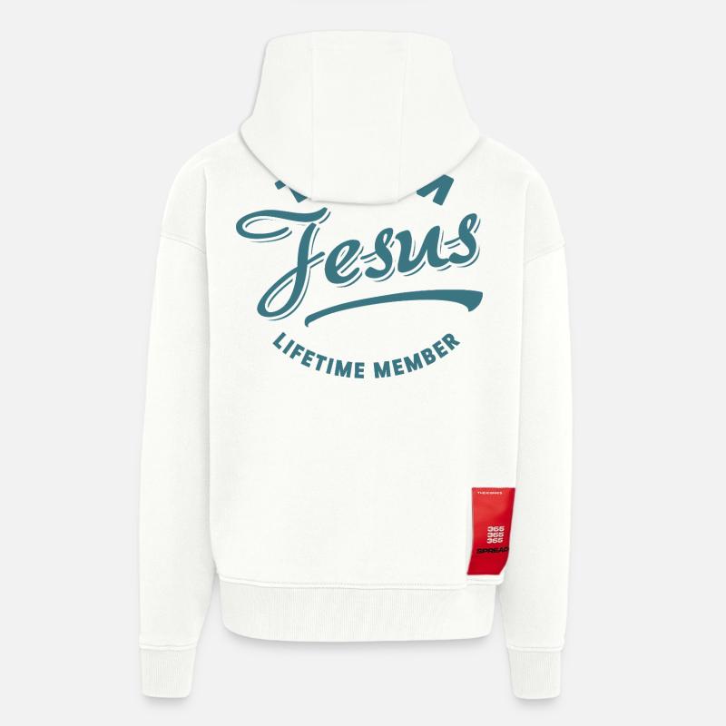 Team Jesus Lebenslanges Mitglied - Zip Hoodie - made by SPREAD - OFF WHITE