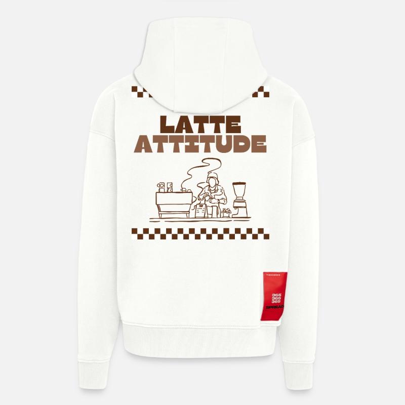 Latte Attitude - Veste à capuche bio épaisse oversize fabriqué en UE - OFF WHITE