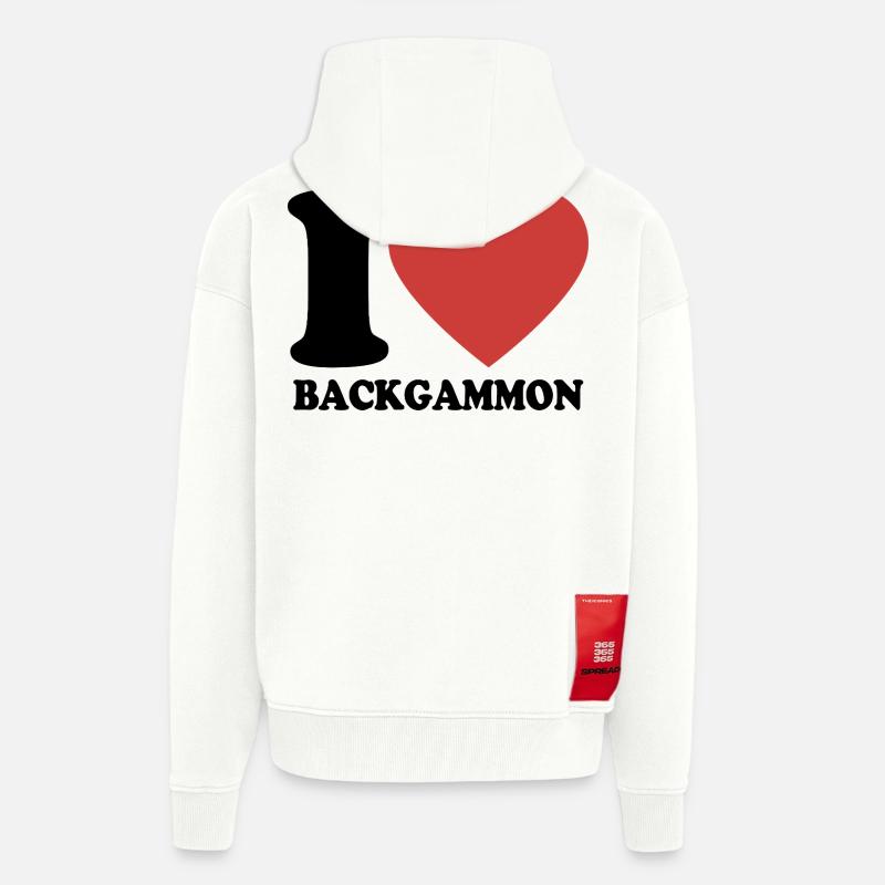 I love Backgammon | Board Game | Gift - Zip Hoodie - made by SPREAD - OFF WHITE