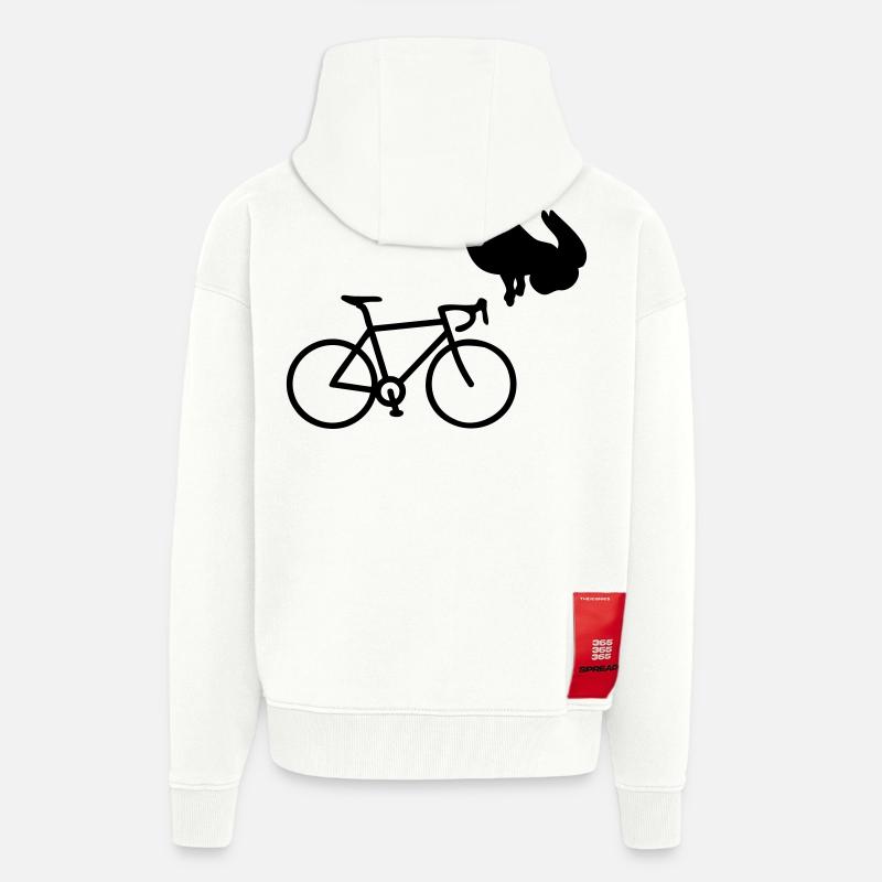 Bicycle Cycling Bunny - Veste à capuche bio épaisse oversize fabriqué en UE - OFF WHITE