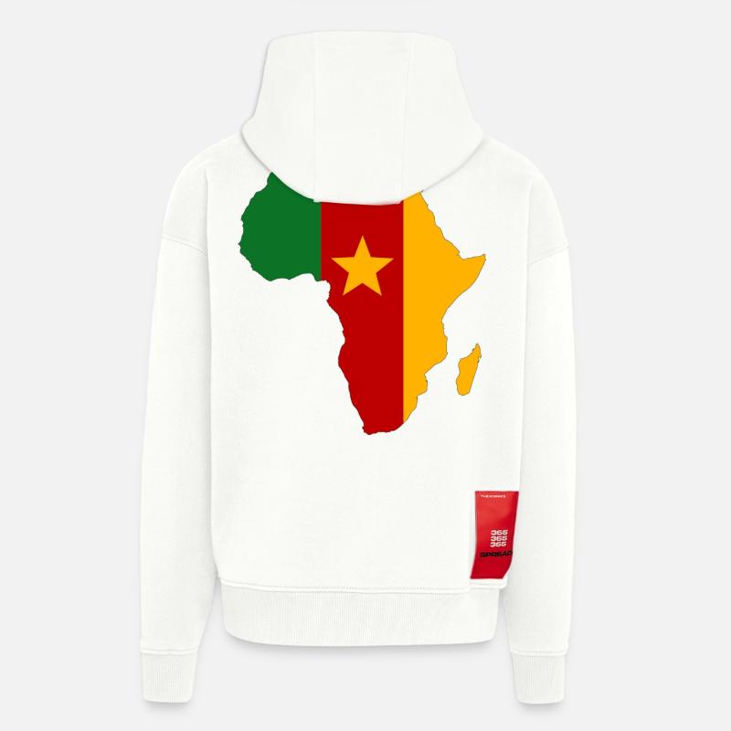 Drapeau du Sénégal Afrique - Veste à capuche bio épaisse oversize fabriqué en UE - OFF WHITE