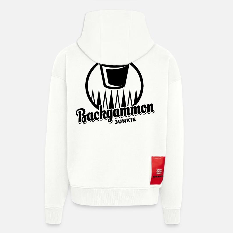 Backgammon Junkie | Brettspiel | Geschenk - Zip Hoodie - made by SPREAD - OFF WHITE