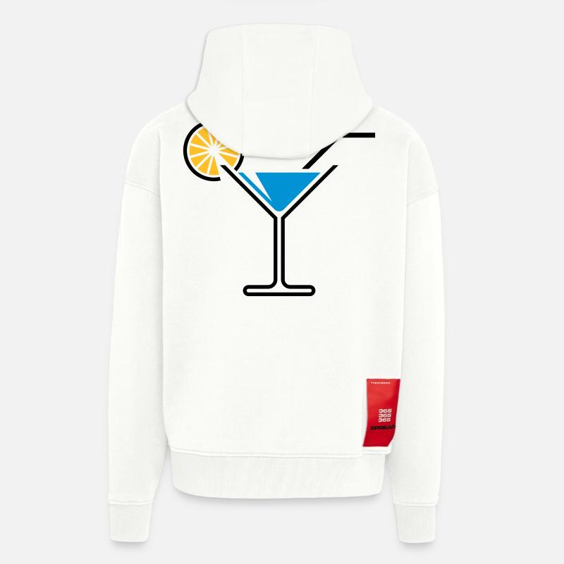 Cocktail / Cocktailglas / Martini + (Hellblau) - Zip Hoodie - made by SPREAD - OFF WHITE