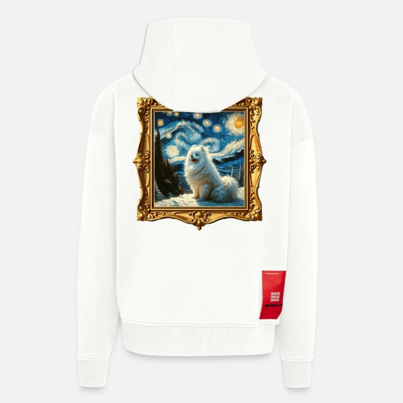 Spitz Zwergspitz Starry Night - Zip Hoodie - made by SPREAD - OFF WHITE
