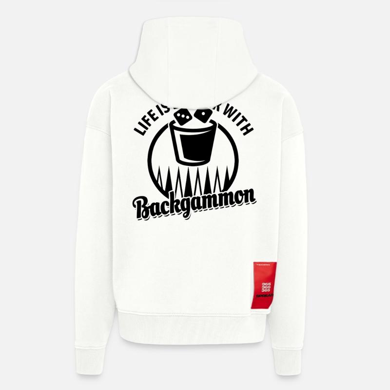 Backgammon | Board Game | Gift - Zip Hoodie - made by SPREAD - OFF WHITE