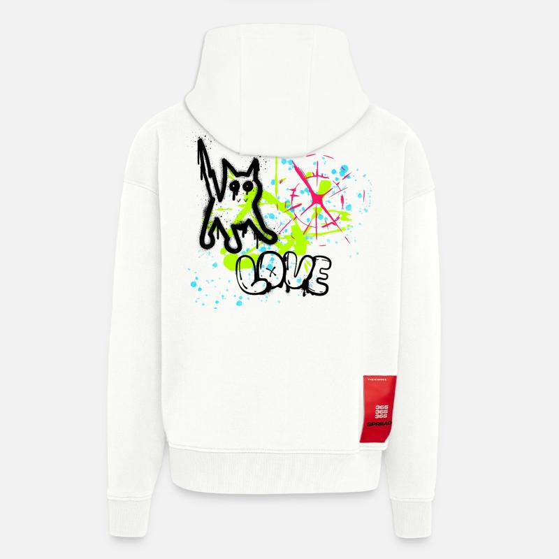 Neon Graffiti Splatter Pattern - Zip Hoodie - made by SPREAD - OFF WHITE