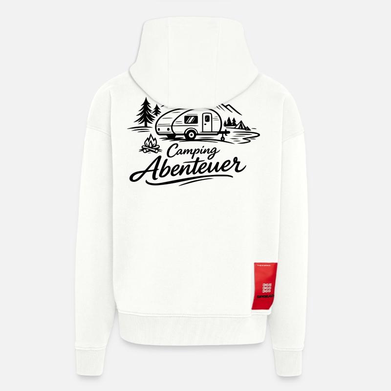 Aventure de camping - Veste à capuche bio épaisse oversize fabriqué en UE - OFF WHITE