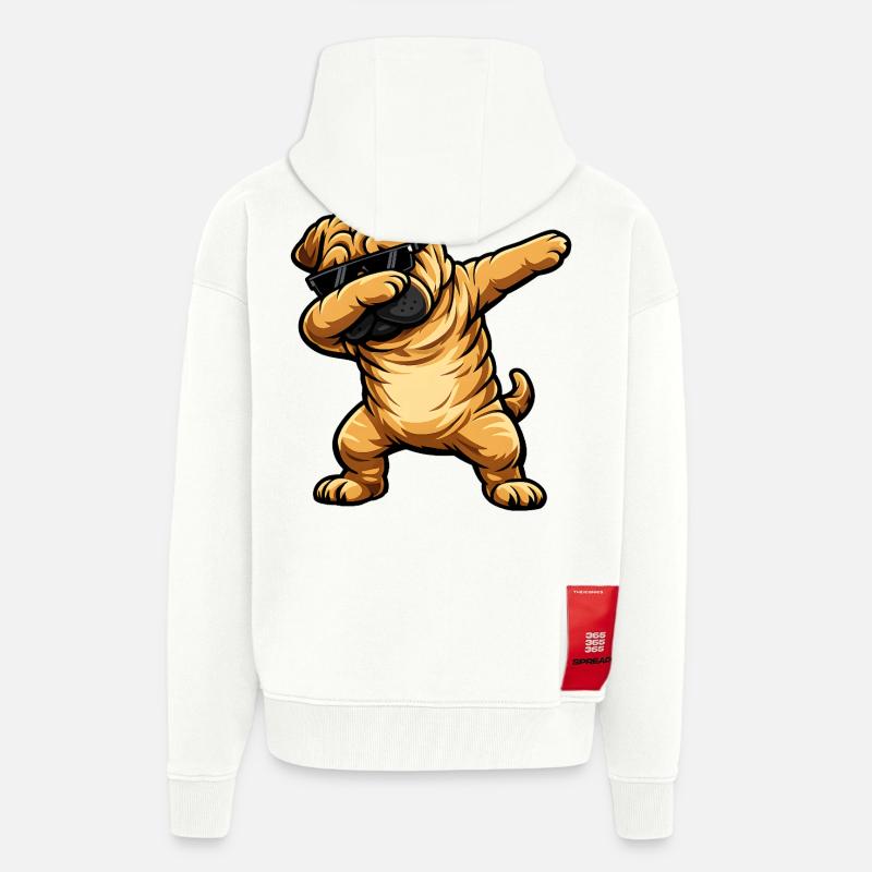 Dabbing Shar Pei - Zip Hoodie - made by SPREAD - OFF WHITE