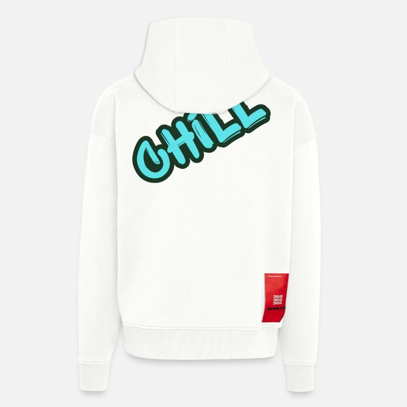 Graffiti néon relaxant - Veste à capuche bio épaisse oversize fabriqué en UE - OFF WHITE