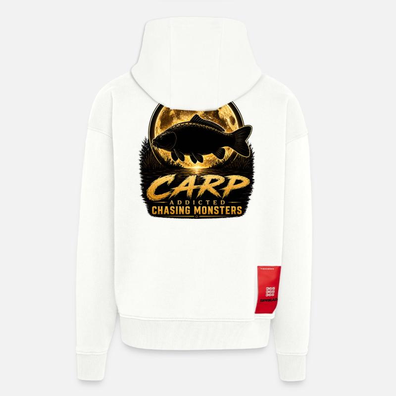 Mitternachtskarpfen-süchtiges Monsterfischen-Design - Zip Hoodie - made by SPREAD - OFF WHITE