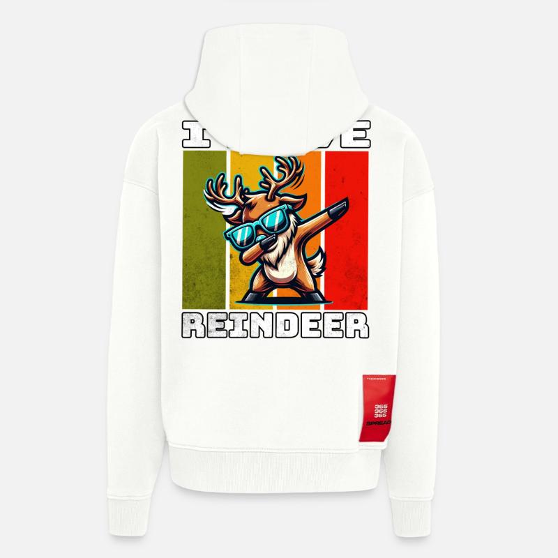Rentier de renne - Veste à capuche bio épaisse oversize fabriqué en UE - OFF WHITE