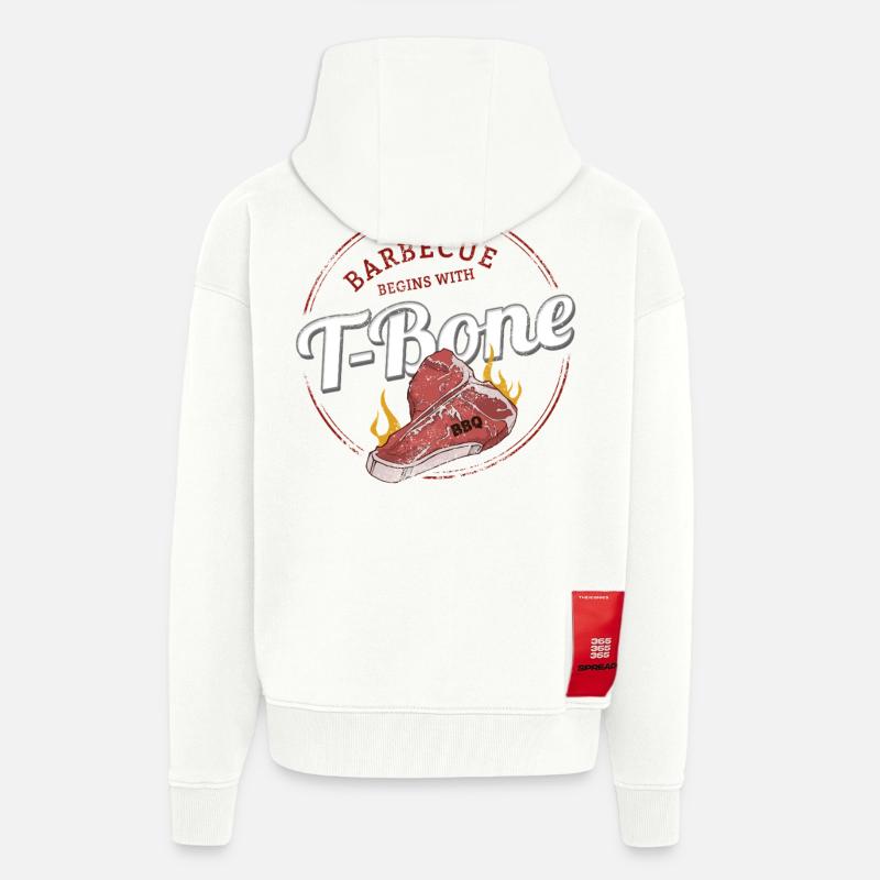 T-Bone-Steak Barbecue Rindfleisch BBQ Design - Zip Hoodie - made by SPREAD - OFF WHITE